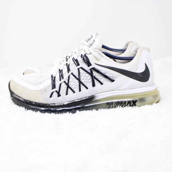 Nike Air Max 2015 Shoes Mens 9.5 White Black knit CD7625-100 Running Walking Gym - Picture 1 of 15